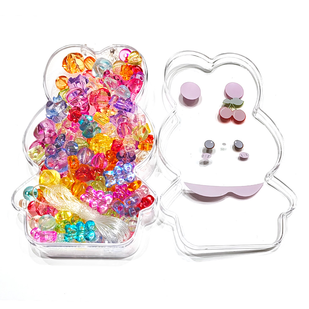 Children's Handmade Beaded Toys Wholesale Girls Diy Bracelet Educational Creative Jewelry Materials Necklace Bracelet Beaded Straight Hole Bulk Beads Fashion Jewelry Accessories Set Item Picture