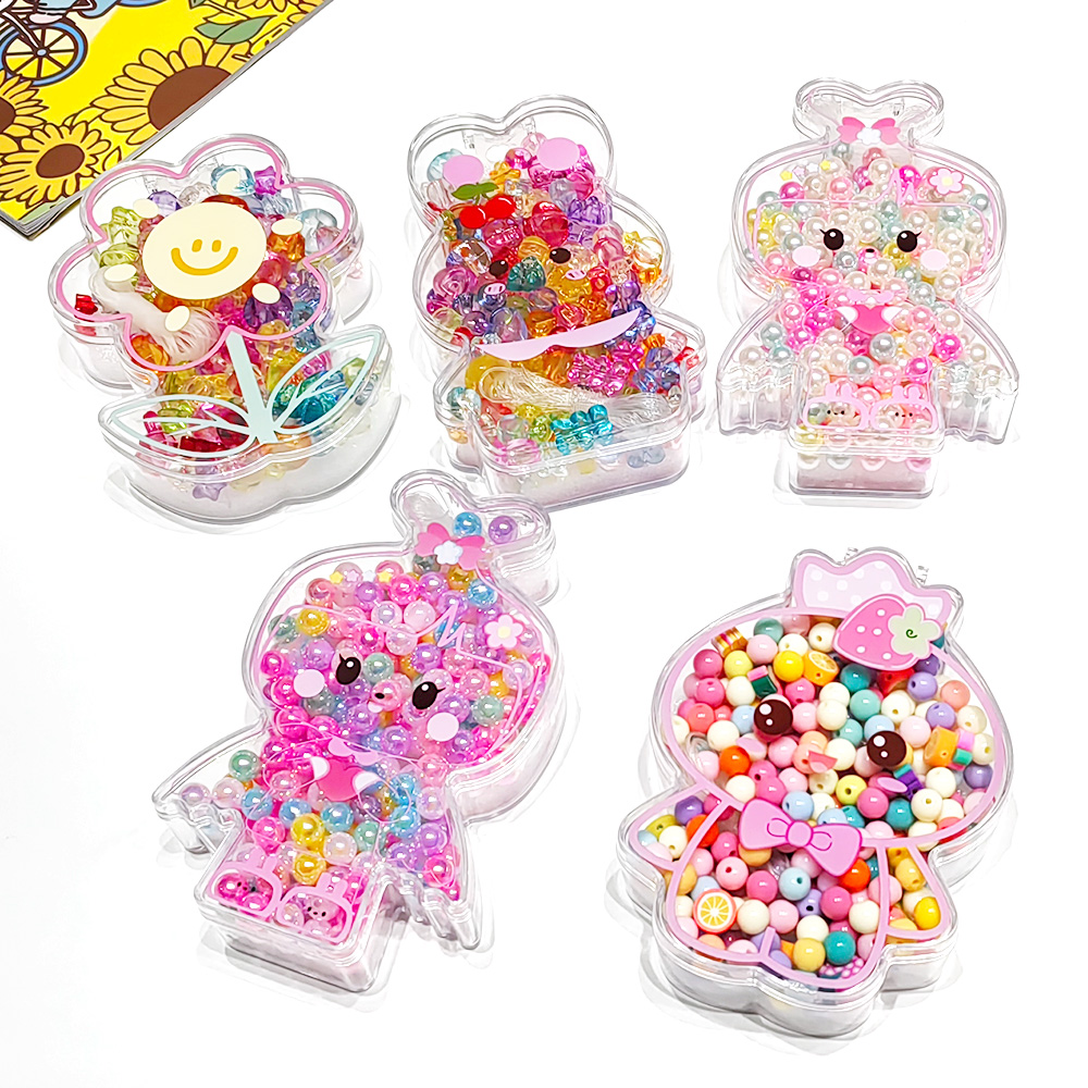 Children's Handmade Beaded Toys Wholesale Girls Diy Bracelet Educational Creative Jewelry Materials Necklace Bracelet Beaded Straight Hole Bulk Beads Fashion Jewelry Accessories Set