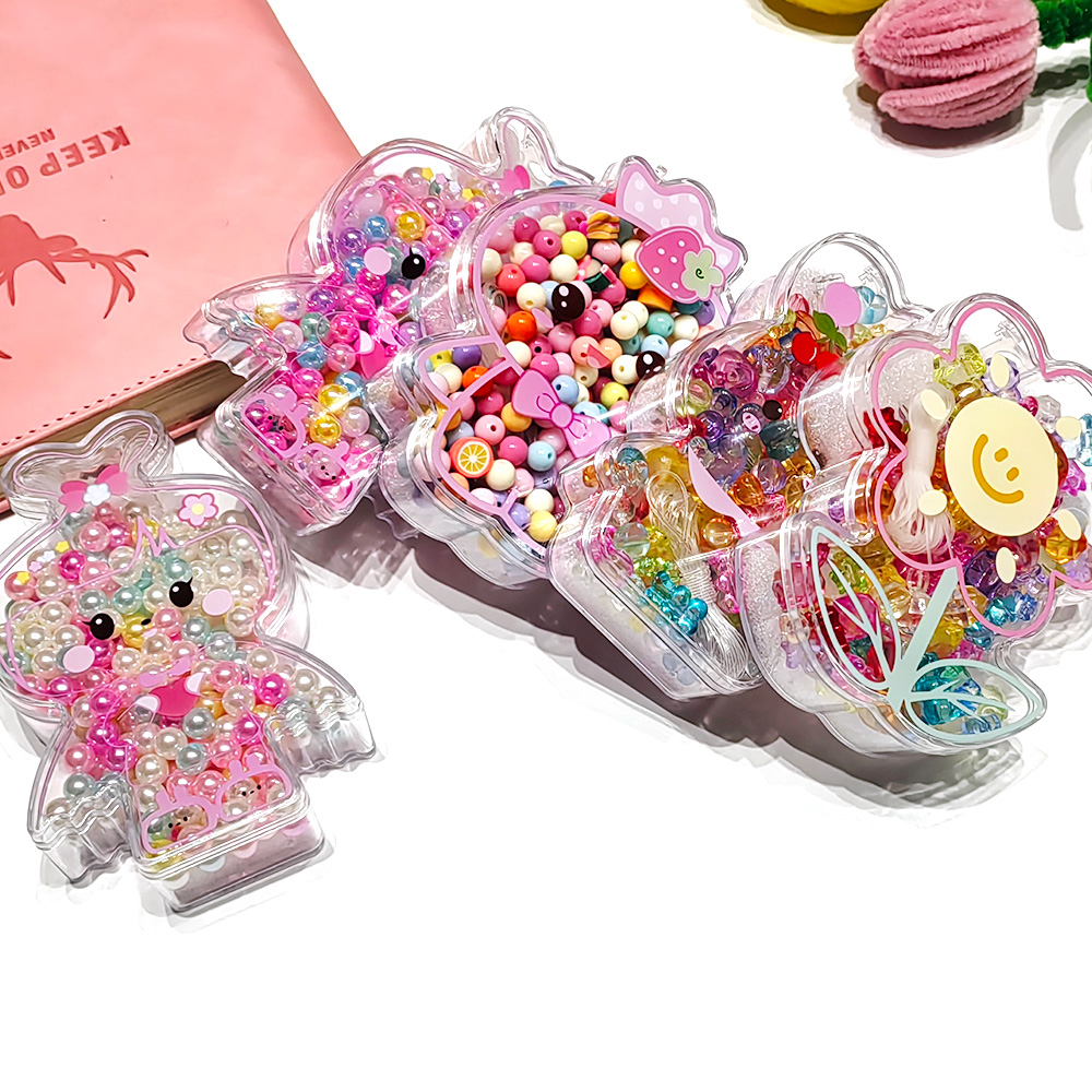 Children's Handmade Beaded Toys Wholesale Girls Diy Bracelet Educational Creative Jewelry Materials Necklace Bracelet Beaded Straight Hole Bulk Beads Fashion Jewelry Accessories Set details Picture