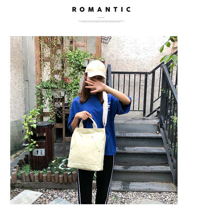 韩版新款斜挎包大容量单肩包实用帆布包简约大气手提包时尚休闲包详情14