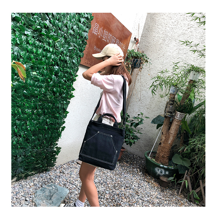 韩版新款斜挎包大容量单肩包实用帆布包简约大气手提包时尚休闲包详情7