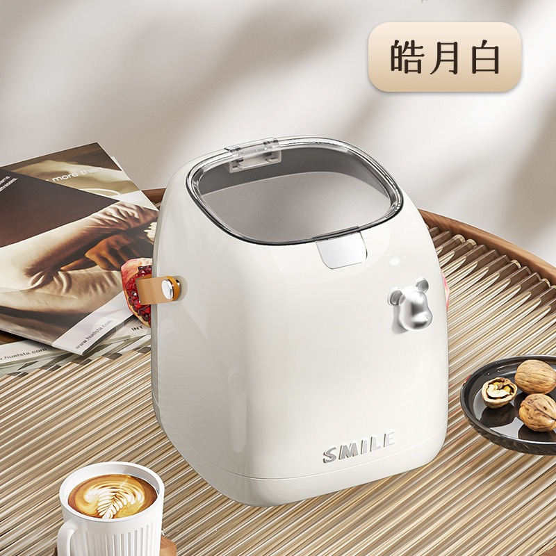 J89-1628 Desktop trash can, press-type handle, living room sanitary bucket, light luxury desk, office covered wastebasket Item Picture