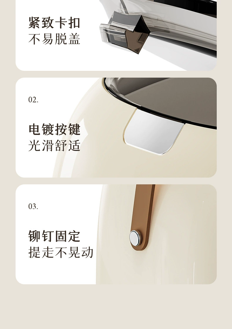 J89-1628 Desktop trash can, press-type handle, living room sanitary bucket, light luxury desk, office covered wastebasket detail image 4