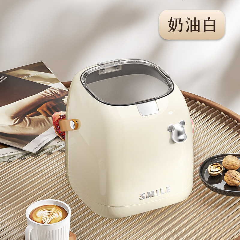 J89-1628 Desktop trash can, press-type handle, living room sanitary bucket, light luxury desk, office covered wastebasket Application Scenario