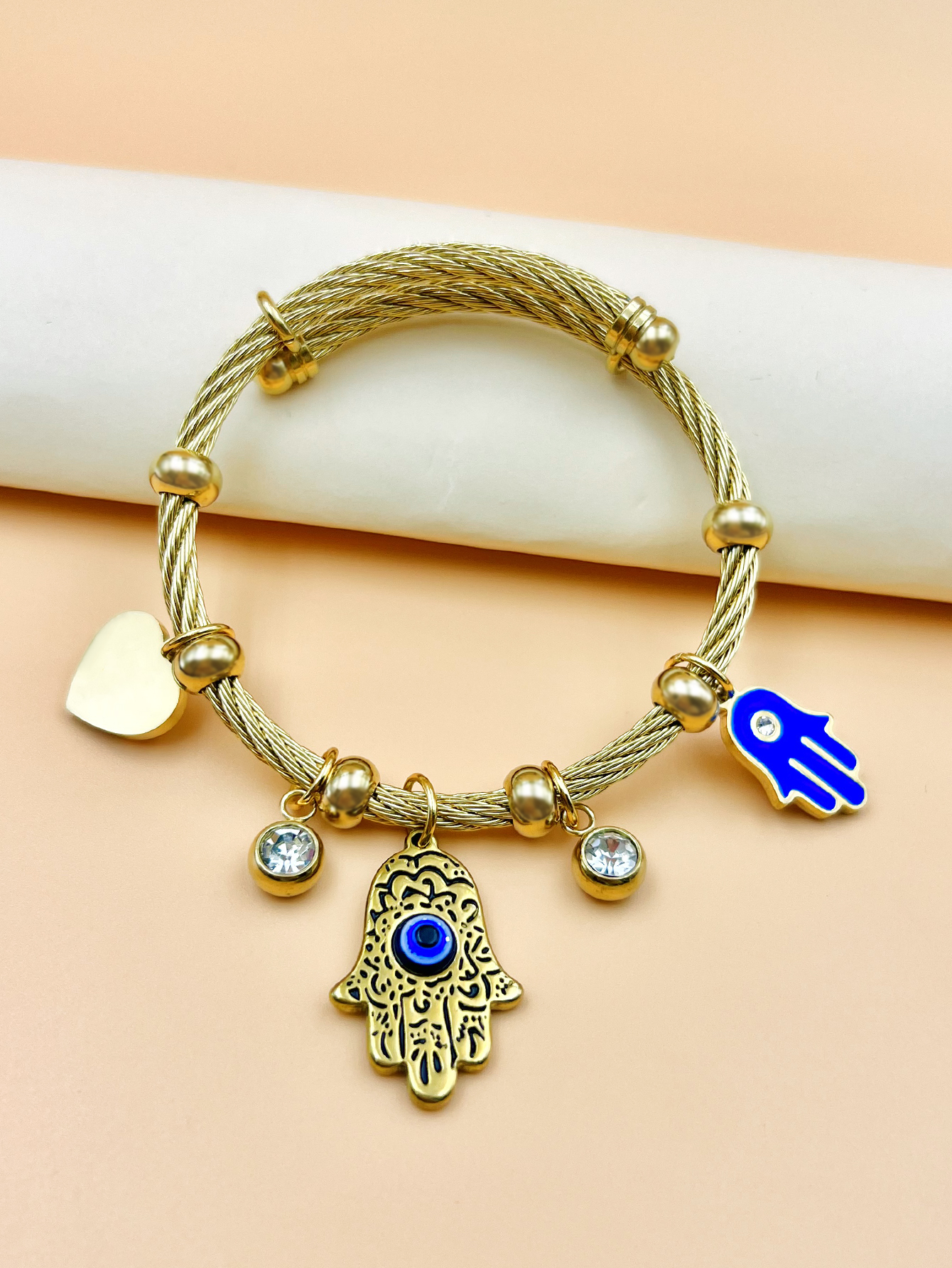 沙金首饰品/黄金首饰/红朱砂手串/欧美男士饰品/银手链产品图