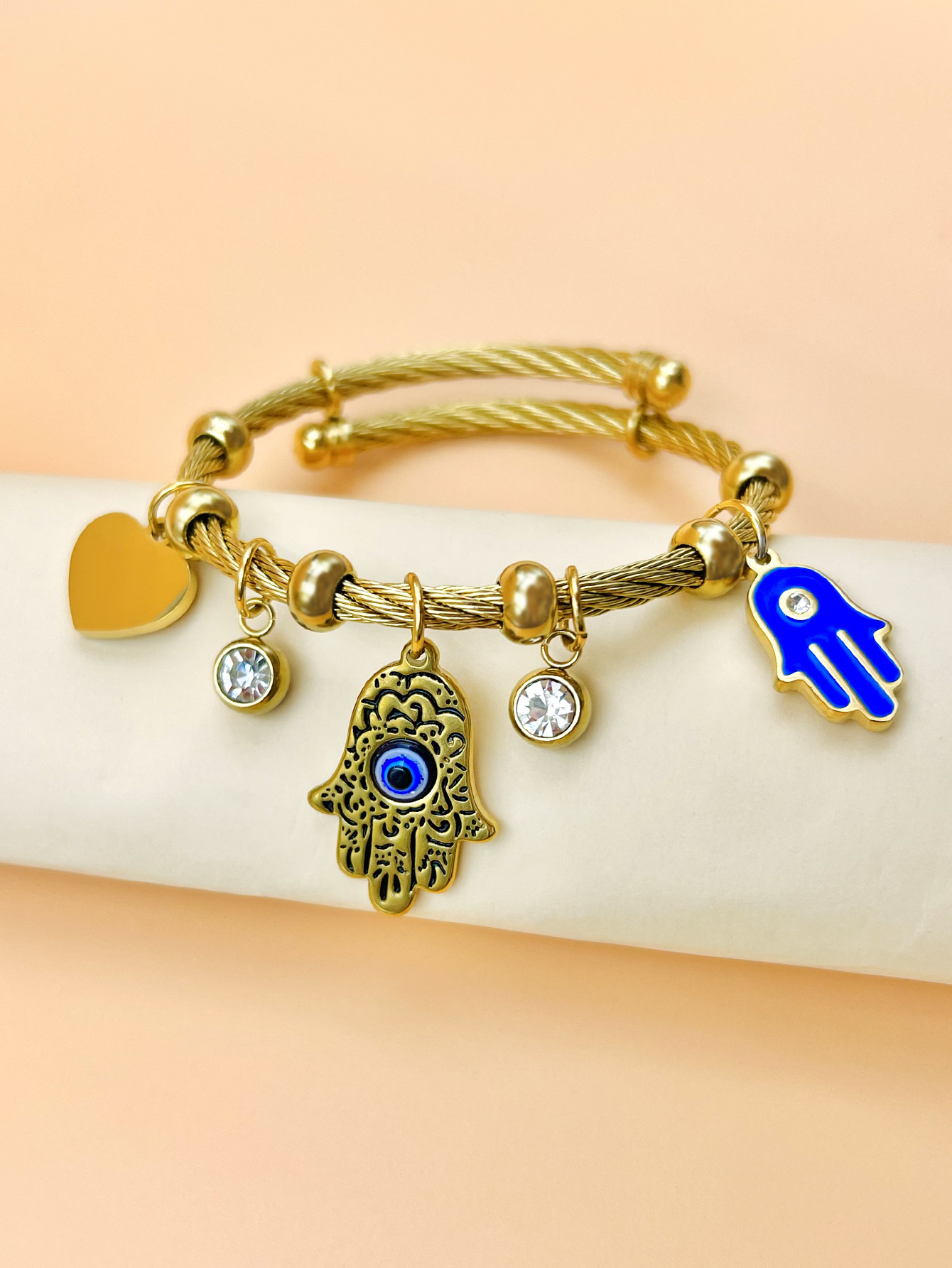 沙金首饰品/黄金首饰/红朱砂手串/欧美男士饰品/银手链细节图