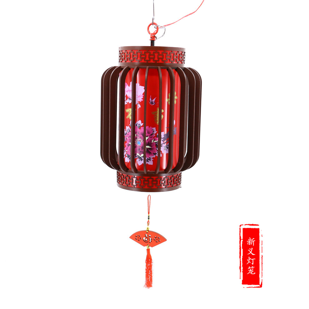 实木旋转灯笼客厅阳台茶楼装饰仿古中式灯笼吊灯木制宫灯