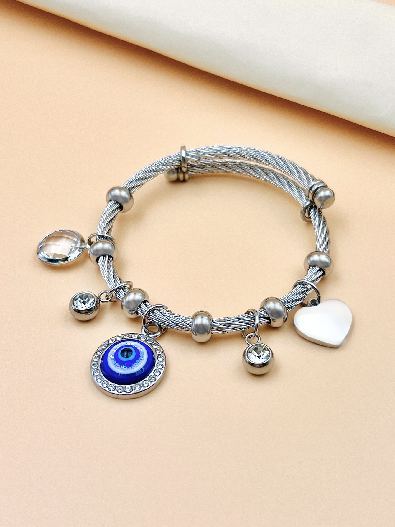 沙金首饰品/黄金首饰/红朱砂手串/欧美男士饰品/银手链白底实物图