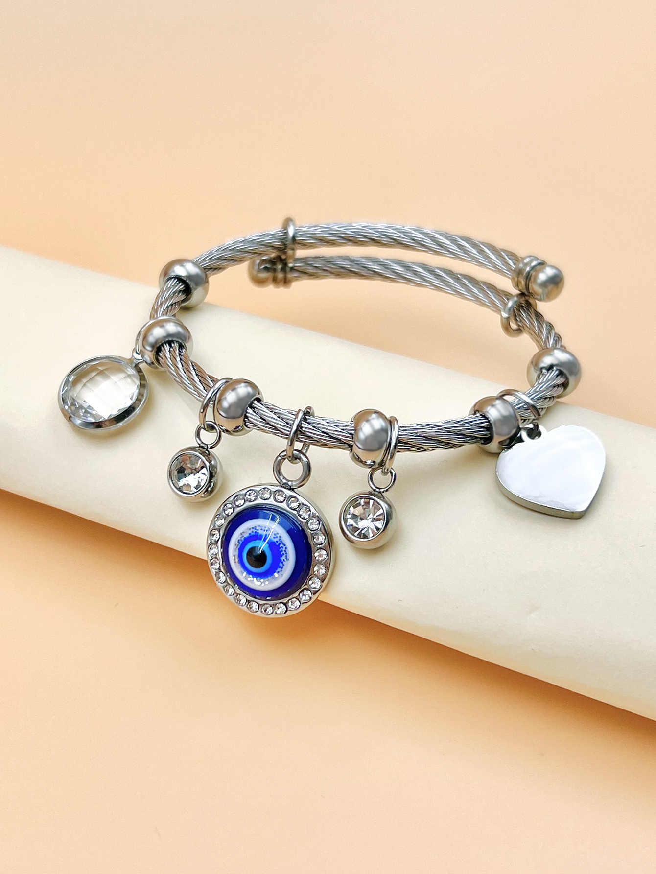 沙金首饰品/黄金首饰/红朱砂手串/欧美男士饰品/银手链细节图