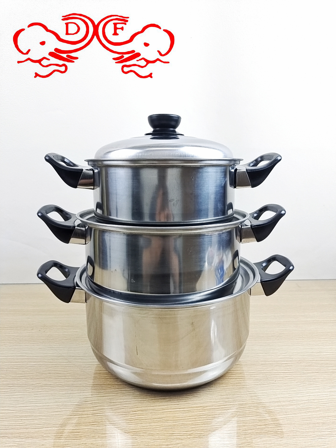 DF67835 stainless steel soup pot with thickened double-ear steel LIDS, 5-piece set pot factory direct sales DF TRADINGHOUSE