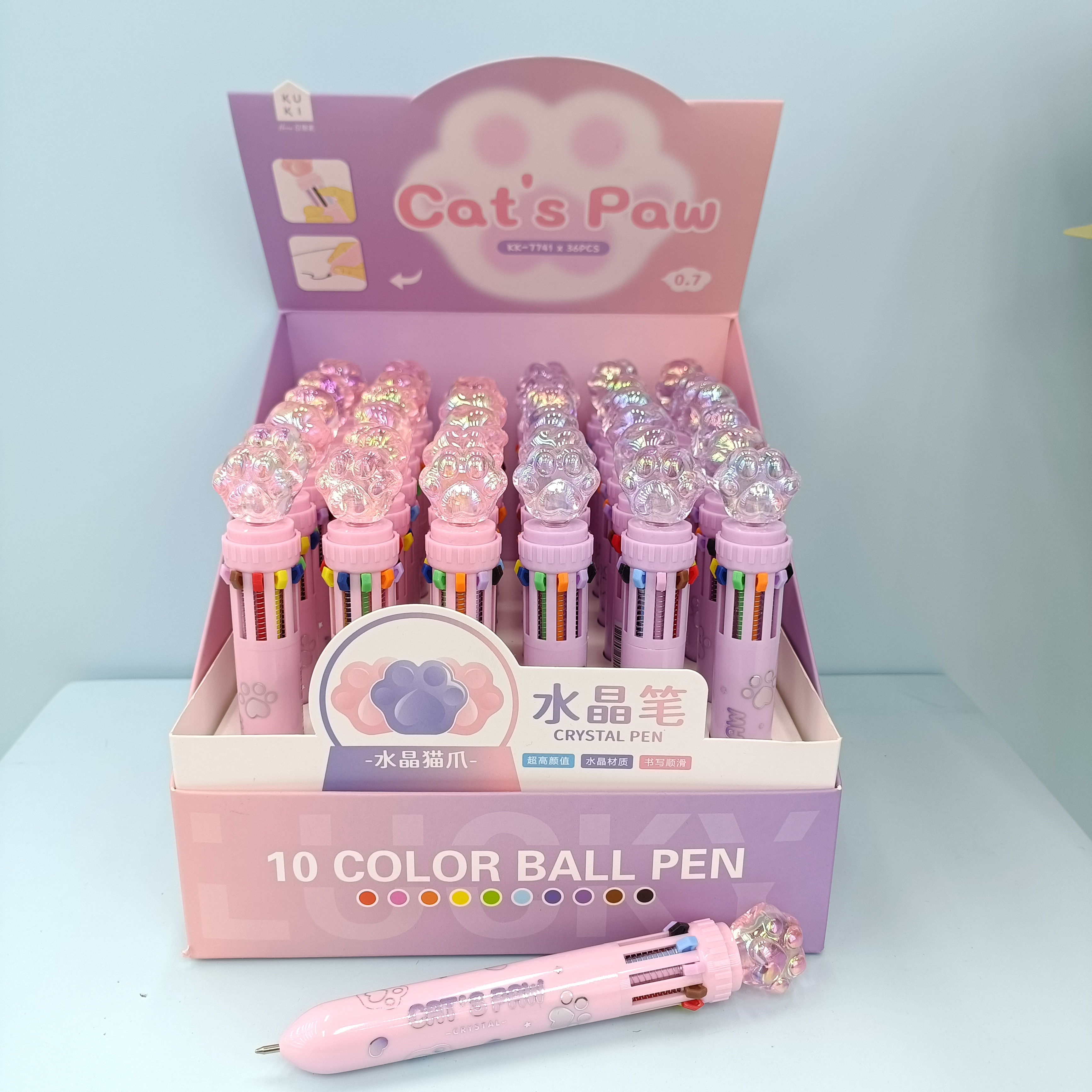 Creative cartoon animal-shaped crystal tip ballpoint pen details Picture