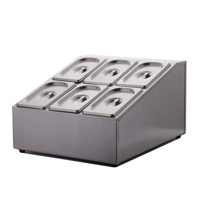 DF99217 stainless steel portion basin rack, jam box, special tool for milk tea shops, fraction box, small ingredient box, compartment rack, DF TRADING HOUSE details Picture