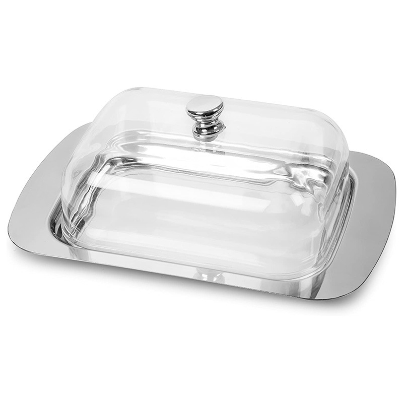 DF99763 Butter box Stainless Steel Butter box Butter box Cheese crisper European Butter Butter Cheese saucer Bread box DF TRADING HOUSE