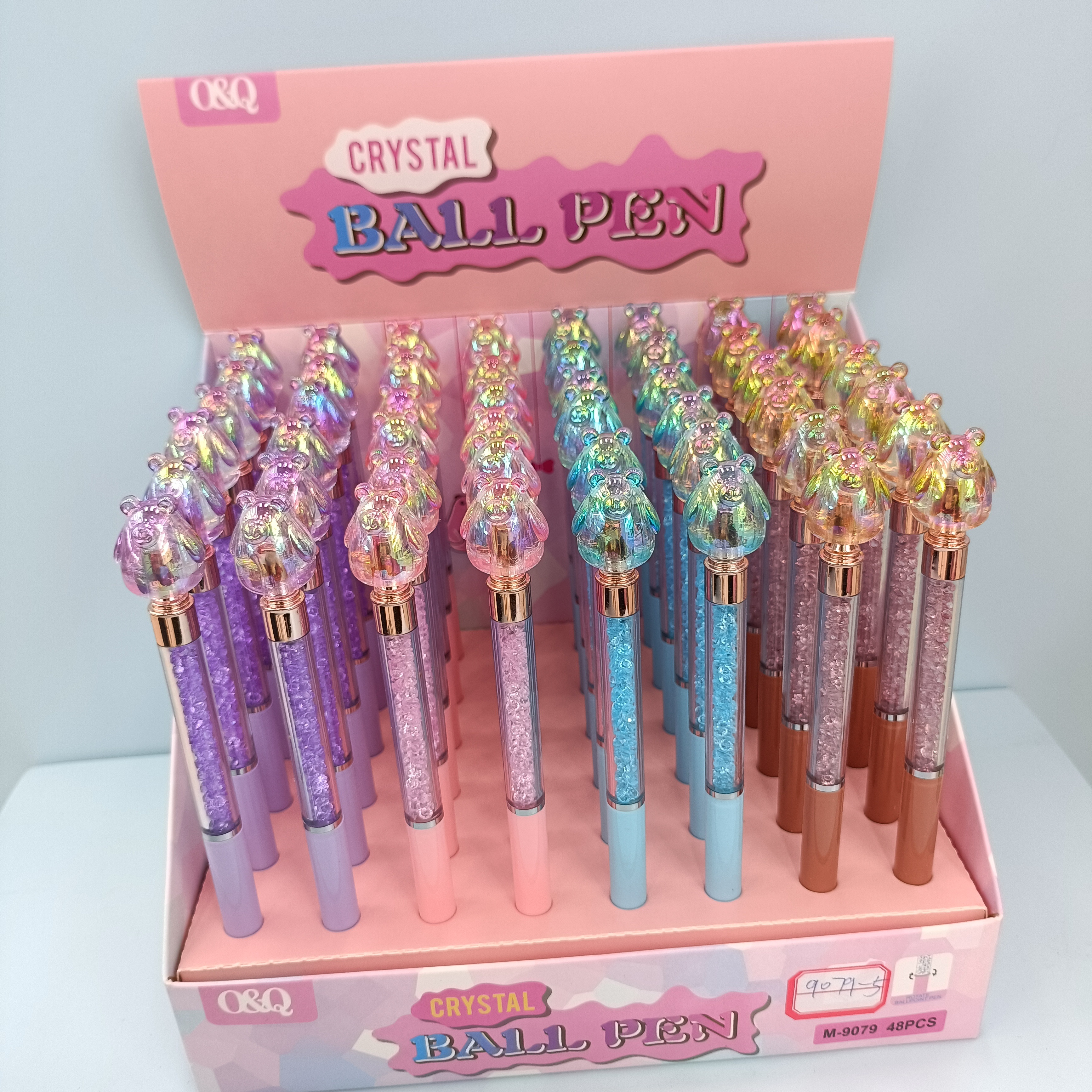Cartoon styling twist pluma bola con cabeza de cristal styling pluma