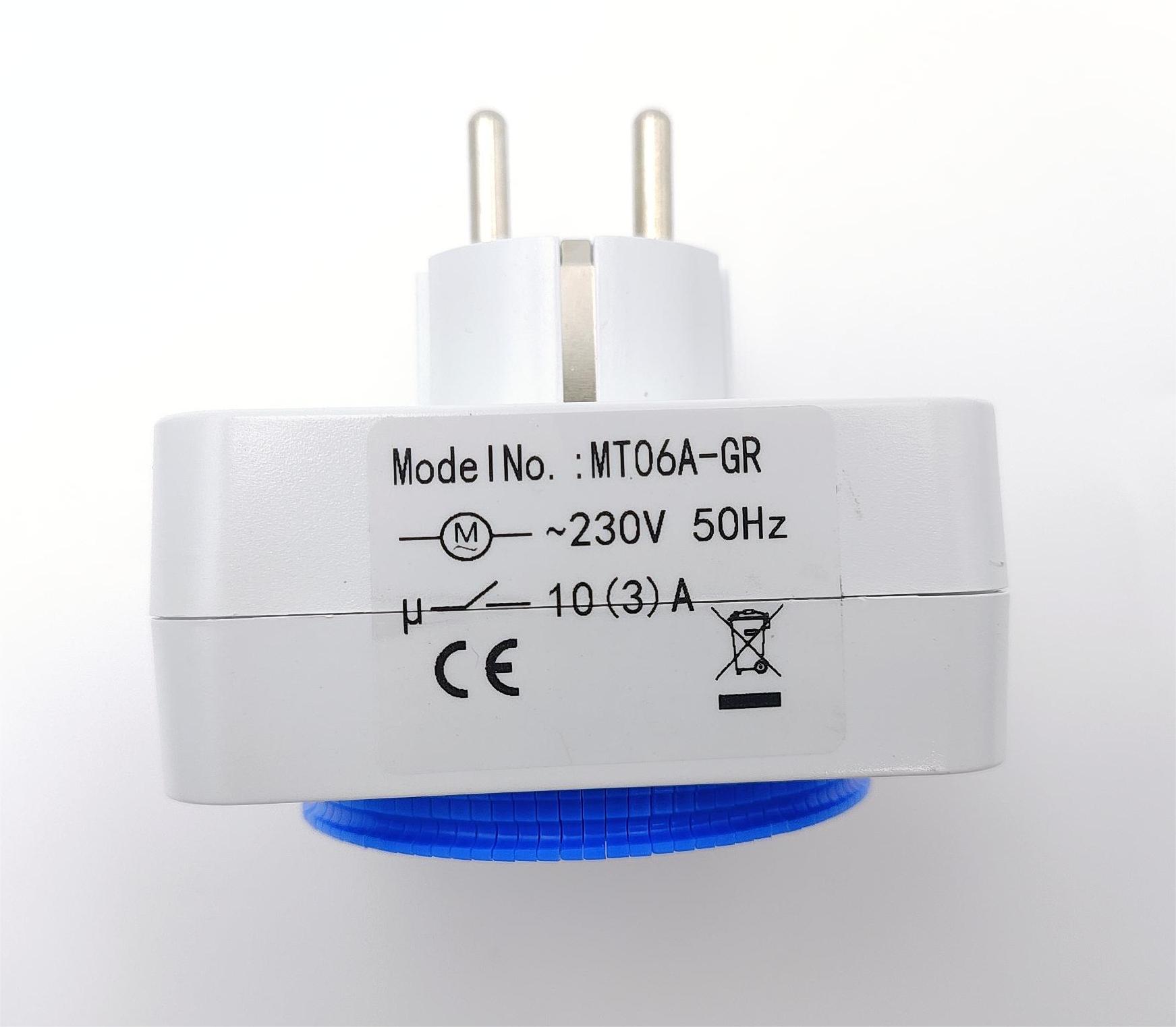 OZTURK plug-in timer socket MT06A-GR Specification image