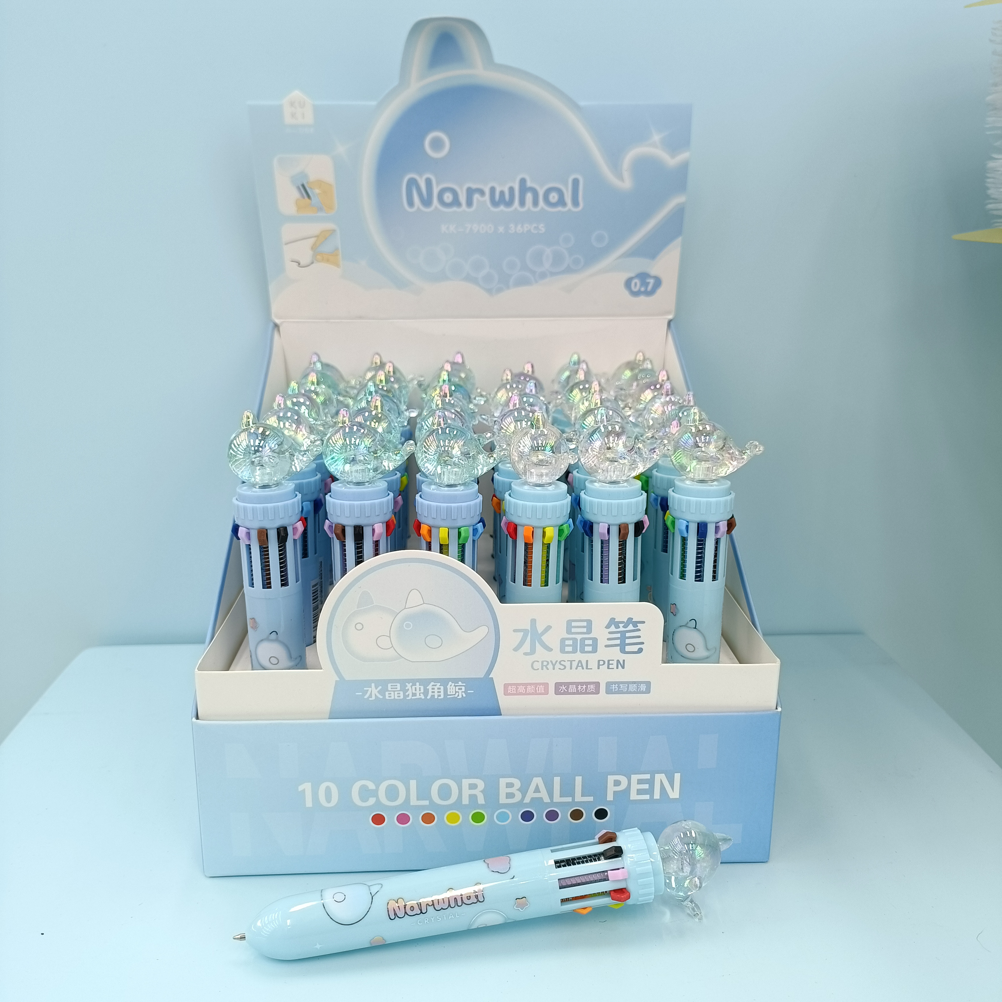 Creative cartoon animal-shaped crystal tip ballpoint pen