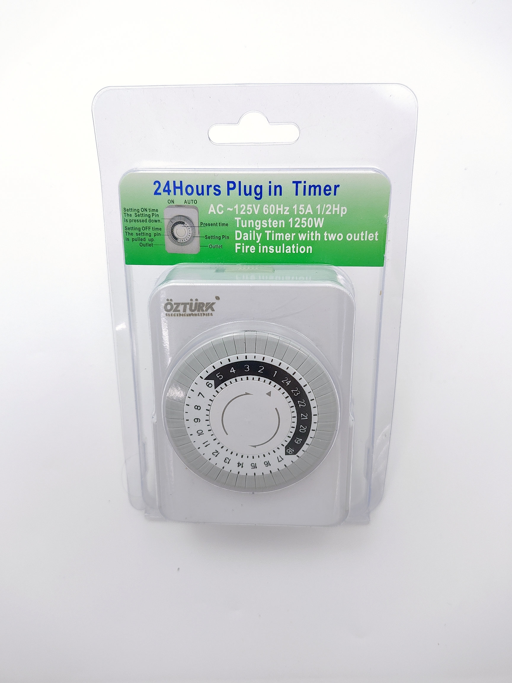 OZTURK plug-in Timer socket MT02A-US2 Specification image