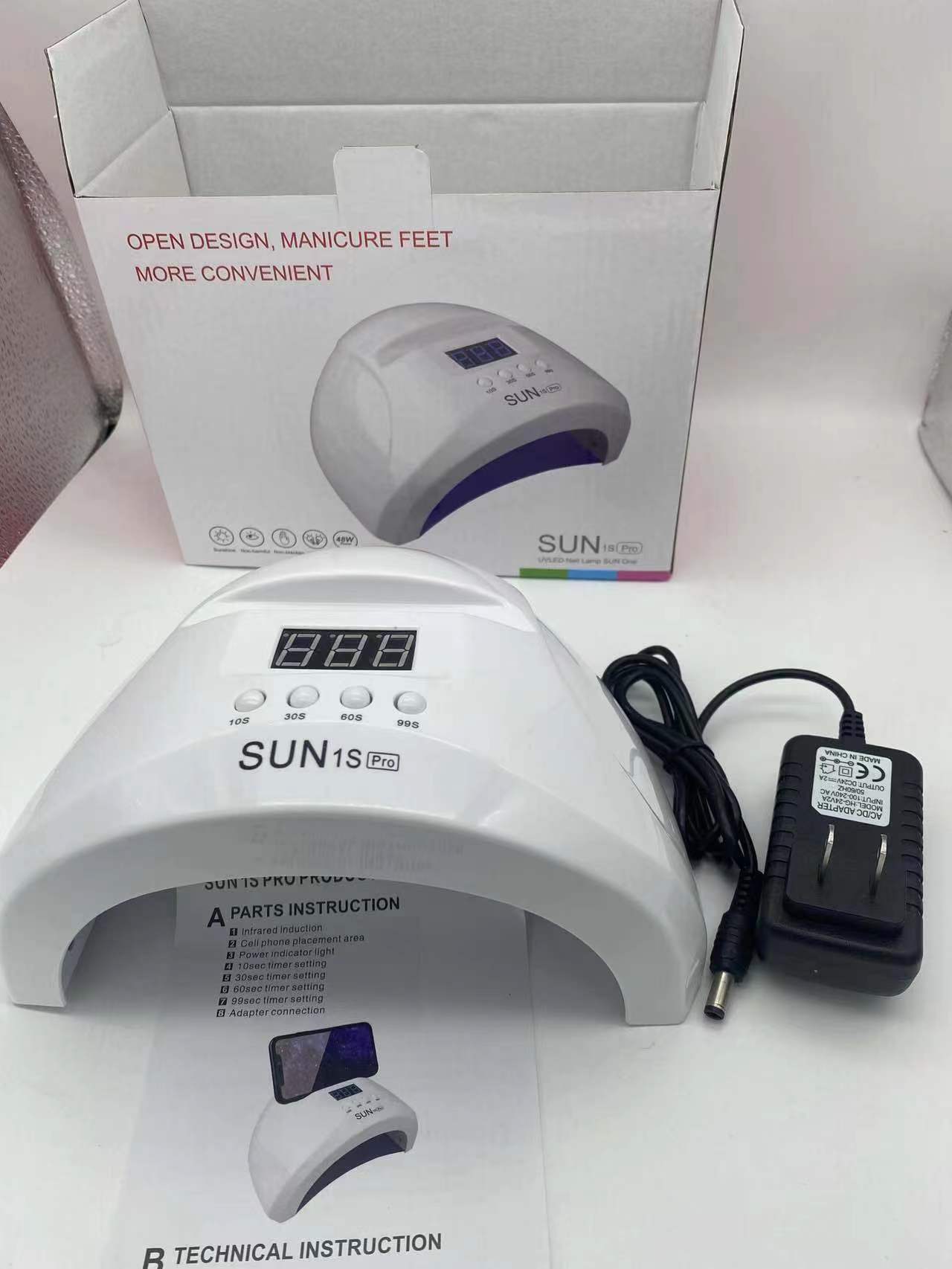鑫都文化集团荣耀出品XDXX-0338 SUN-1SPro美甲光疗机48W双光源甲油胶烤灯UV/LED不黑手感应美甲灯详情10