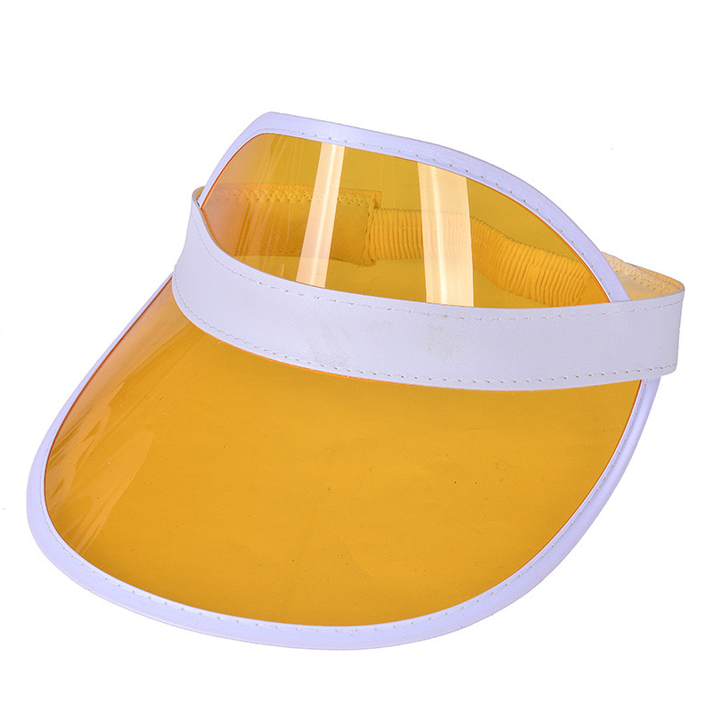 2024 New Uv Protection Empty Top Hat Young Men And Women Transparent Pvc Sun Protection Hat. Foreign Trade List Can Logo Printing Hat. details Picture