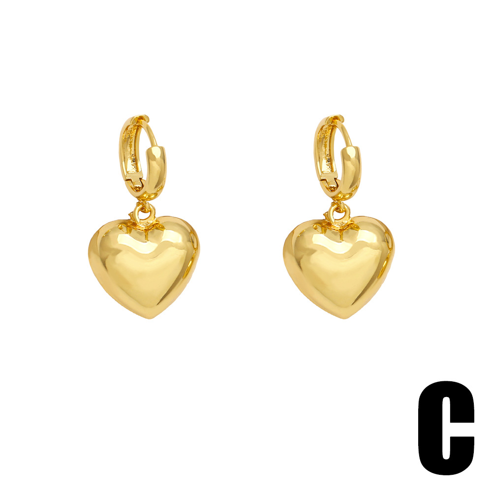 New simple heart-shaped pendant earrings from Europe and America, personalized and creative, versatile gold-plated ear rings and earrings for women detail image 8