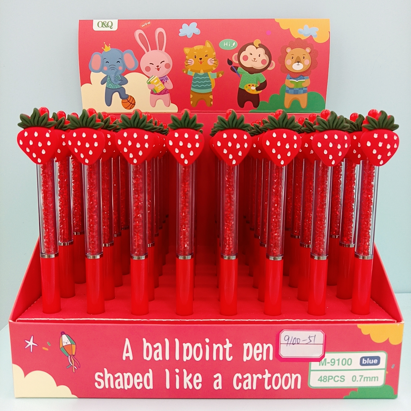 Creative cartoon twisty fruit diamond ballpoint pen, primary school school supplies, student stationery