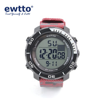 ewtto男款冷光背光灯电子表ET-K6417M户外防水多功能运动手表