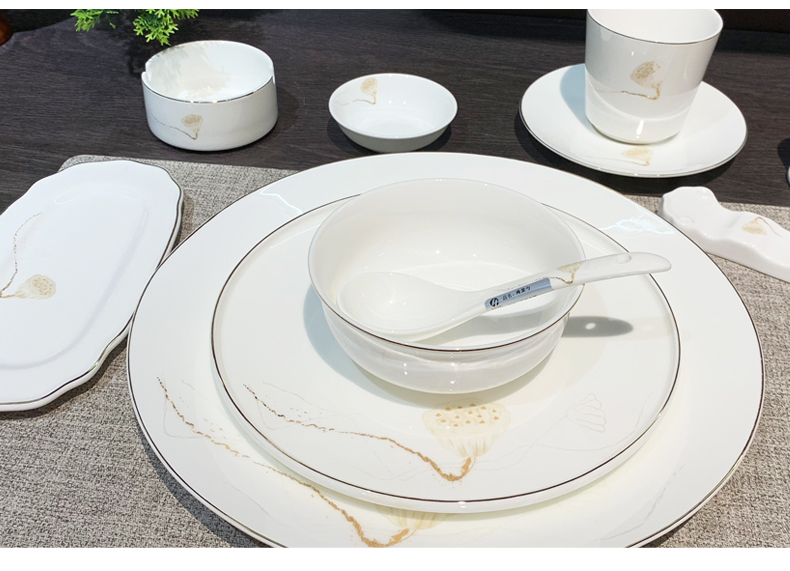 星级酒店用品陶瓷摆台餐具套装会所八件套大排档餐厅翅碗碟子批发餐盘陶瓷详情1
