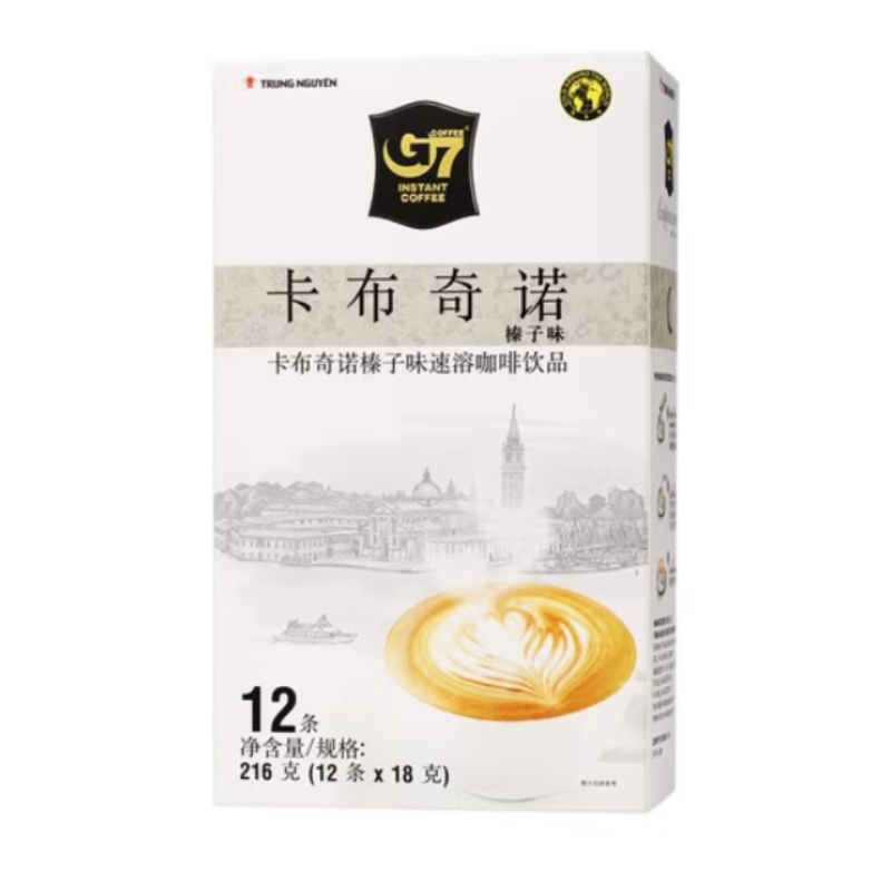 中原（TRUNG NGUYEN）g7咖啡榛果卡布奇诺摩卡三合一速溶咖啡粉216g盒12条装越南进口 卡布奇诺榛果味216详情图1
