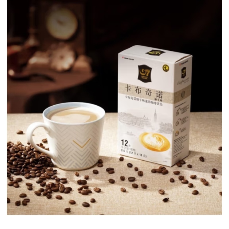 中原（TRUNG NGUYEN）g7咖啡榛果卡布奇诺摩卡三合一速溶咖啡粉216g盒12条装越南进口 卡布奇诺榛果味216详情图3