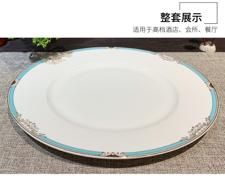 Factory direct sales of hotel ceramic tableware set of eight pieces: bowls, plates, spoons, towels, dishes, kitchen hotel tableware, hotel supplies plates, dinner plates, ceramics pic 3