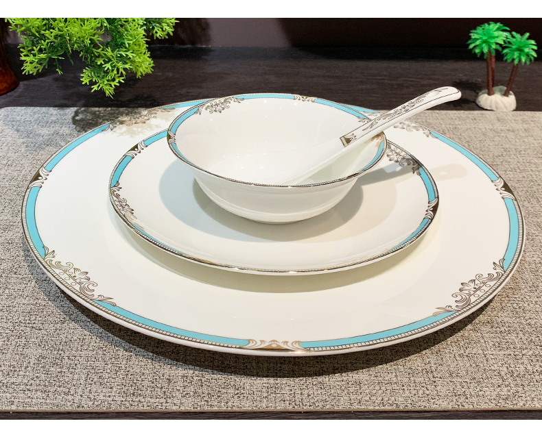 Factory direct sales of hotel ceramic tableware set of eight pieces: bowls, plates, spoons, towels, dishes, kitchen hotel tableware, hotel supplies plates, dinner plates, ceramics pic 6