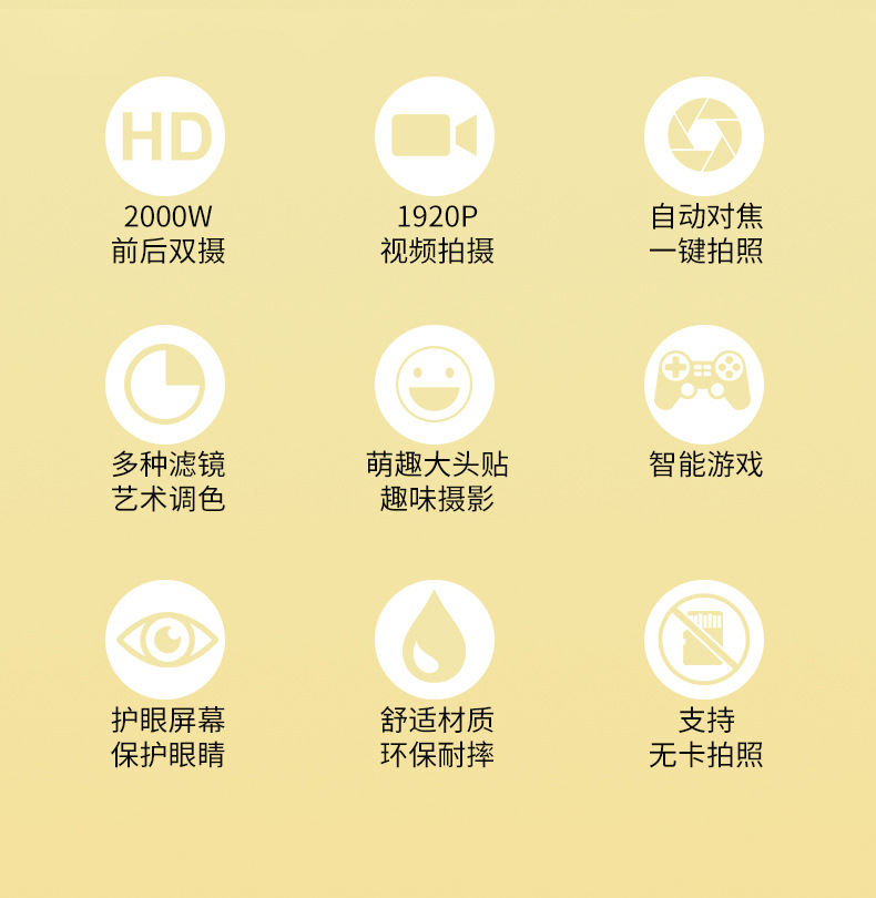 卡通儿童相机 高清双摄像头 迷你数码照相机可拍照视频录像详情图9