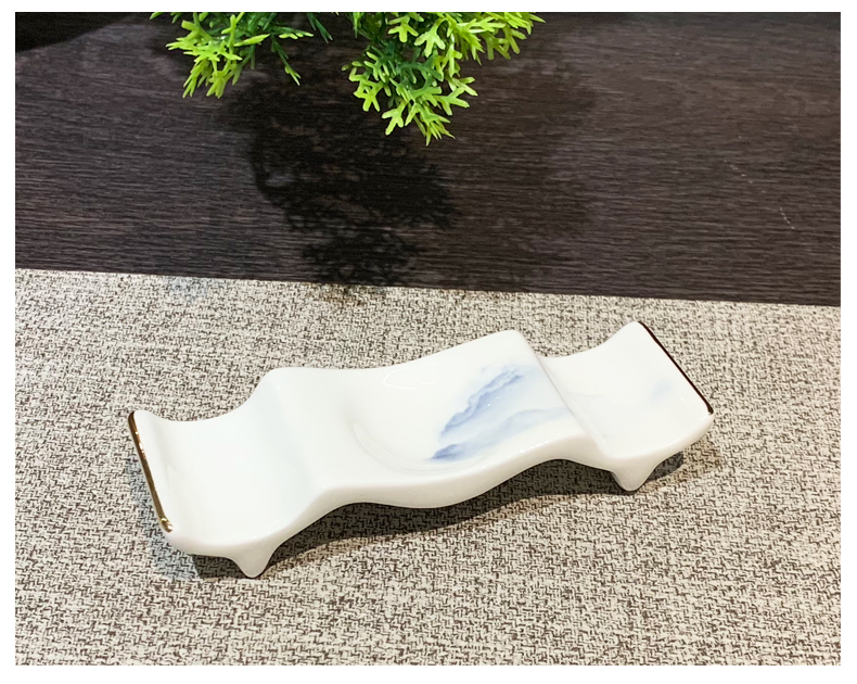 中式酒店摆台陶瓷餐具八件套盘碗碟勺杯餐厅会所山水画餐具套装餐盘陶瓷酒店用品盘子详情8