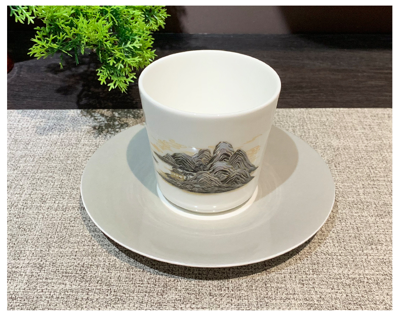 星级酒店摆台陶瓷八件套中式山水碗碟餐具饭店陶瓷九件套接待盘详情8