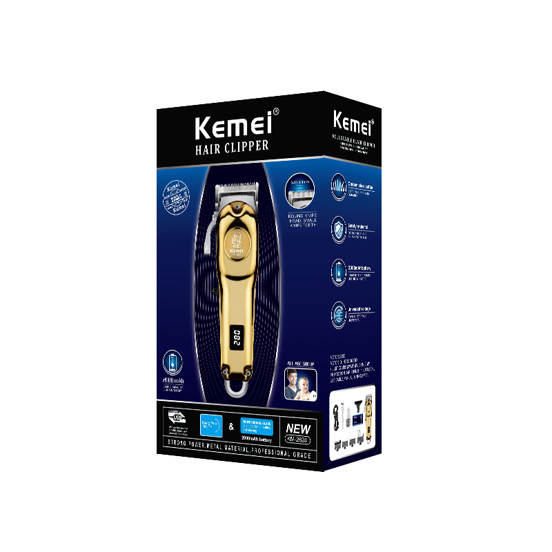科美/KEMEI KM-2628新款可调节电推剪理发器液晶数显专业油头雕刻电推子详情图4