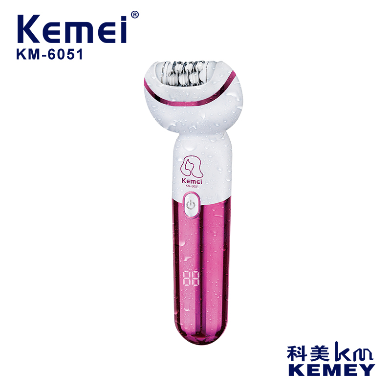 科美/KEMEI KM-6051 新款多功能剃毛器全身水洗液晶数显快充五合一拔毛器详情图1