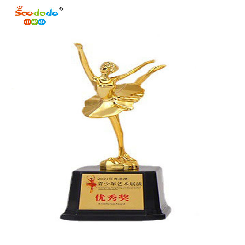 Small dudu XDJZ-WD001 Golden Man Resin plastic Dancing Trophy Dance Ballet Competition Award Golden Crown Trophy Creative prize Award