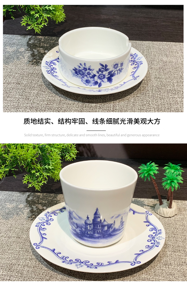 外贸欧式创意酒店餐具陶瓷碗套装会所餐厅摆台八件套碟勺子批发餐盘陶瓷详情7