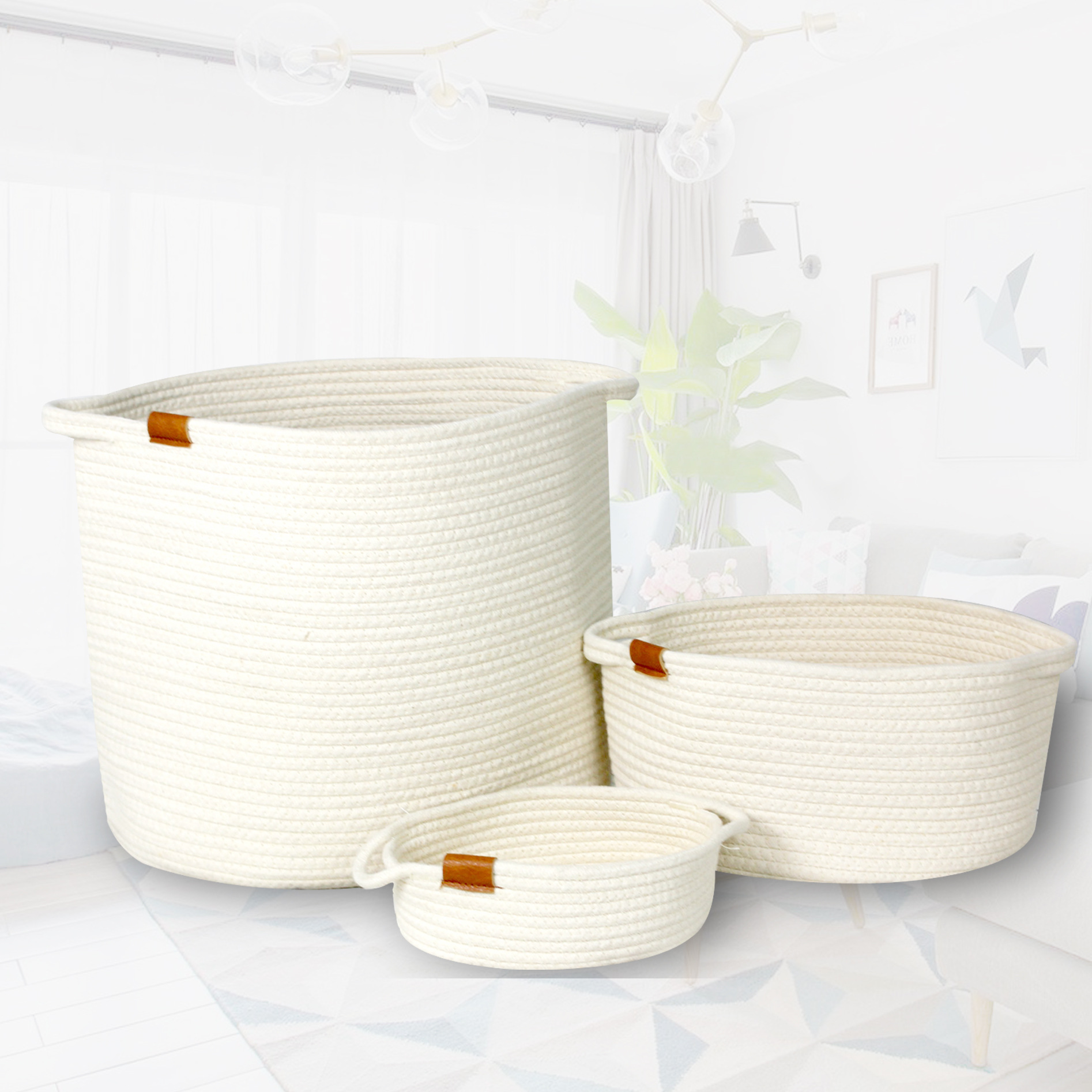 Wholesale fabric storage basket Nordic laundry basket collapsible clothes basket desktop storage basket sundries toys storage bucket thumbnail