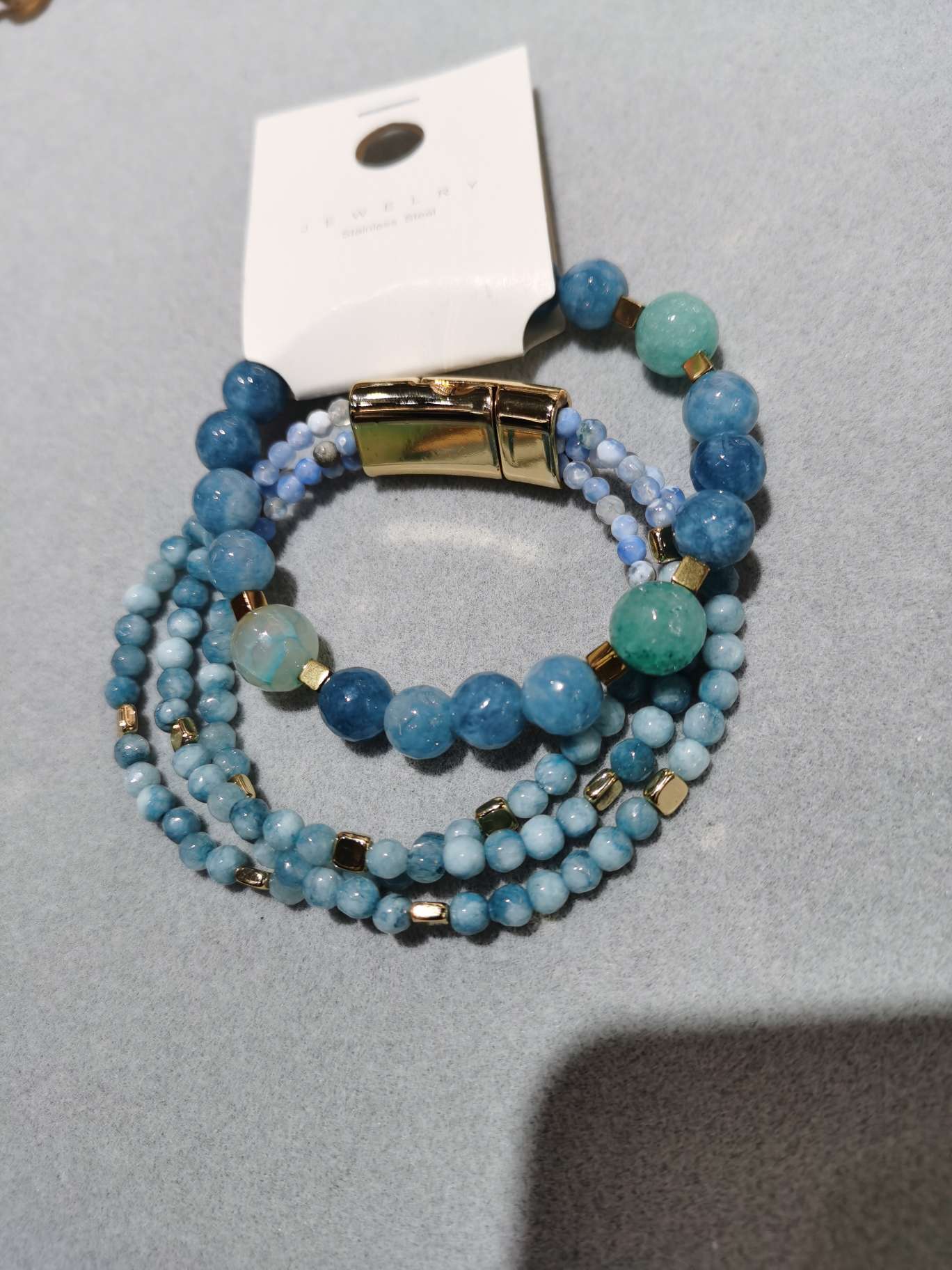 欧美流行石头手链项链图