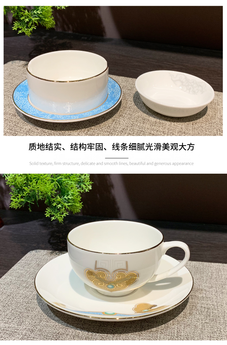 批发酒店陶瓷餐厅摆台餐具饭店会所盘碗勺套装豪华八件套翅碗碟详情7