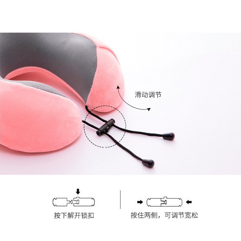 U-Shaped Pillow Memory Cotton Web Red Hump Travel Pillow Neck Pillow Nap Pillow Aircraft Cervical Pillow Slow Rebound Pillow Core details Picture
