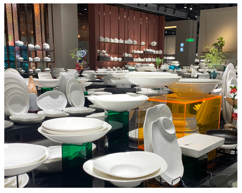 创意不规则冷菜盘酒店用品餐盘炒菜盘异型餐具后厨陶瓷盘子批发陶瓷盘子详情8