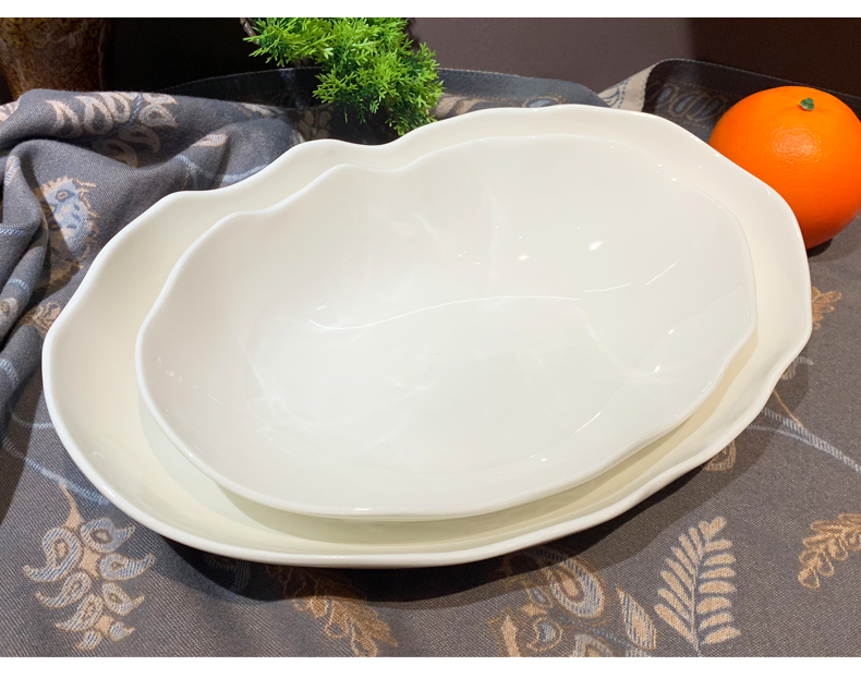 创意不规则冷菜盘酒店用品餐盘炒菜盘异型餐具后厨陶瓷盘子批发陶瓷盘子详情6