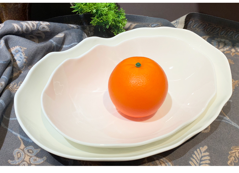 创意不规则冷菜盘酒店用品餐盘炒菜盘异型餐具后厨陶瓷盘子批发陶瓷盘子详情1