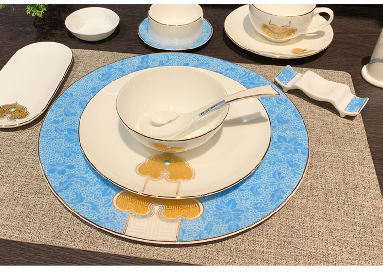 批发酒店陶瓷餐厅摆台餐具饭店会所盘碗勺套装豪华八件套翅碗碟详情1