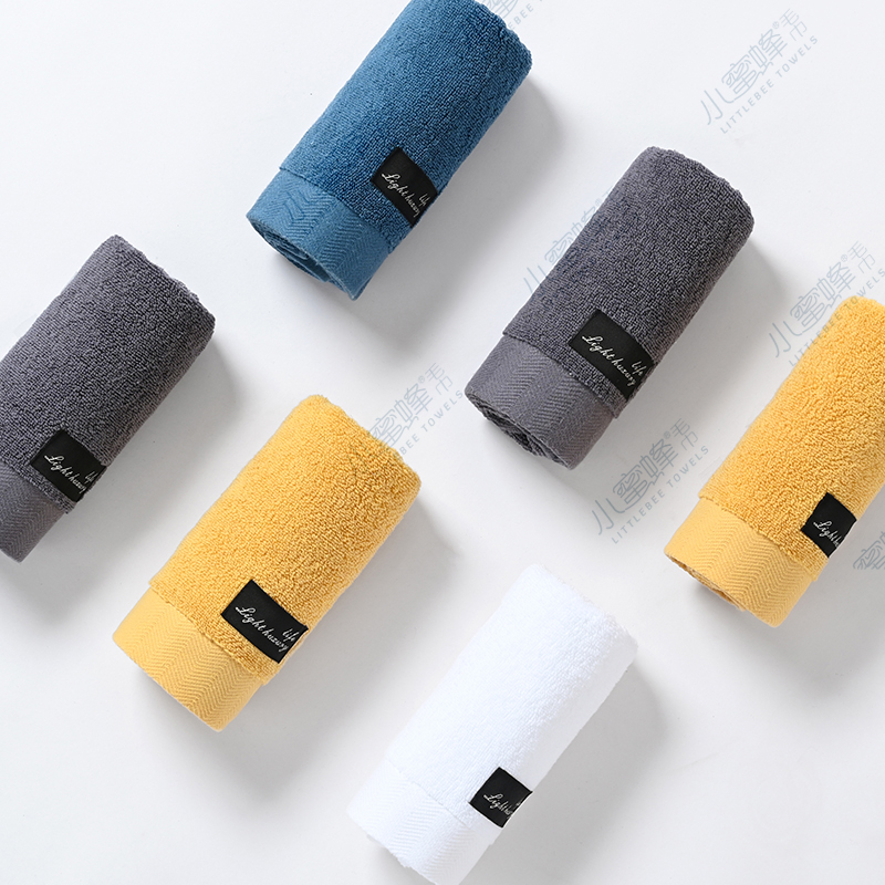 Strand thread broken all-cotton plain face towel, Little Bee towel, item number: 612 Item Picture