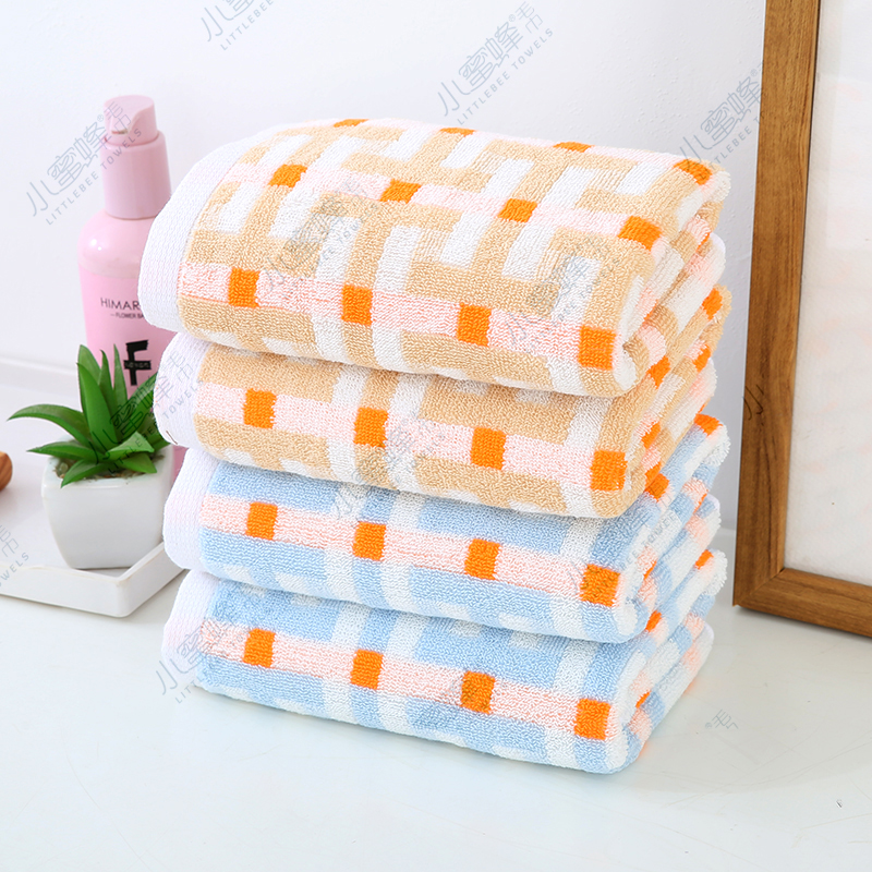 32-ply pure cotton multi-color jacquard round towel, Little Bee towel, item number: 706 pic 4