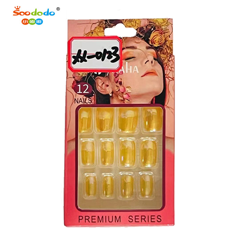 鑫都文化集团荣耀出品XDXX-0123肉桂小香穿戴甲满钻指甲贴片香槟美甲片冰透假指甲美甲贴片成品甲