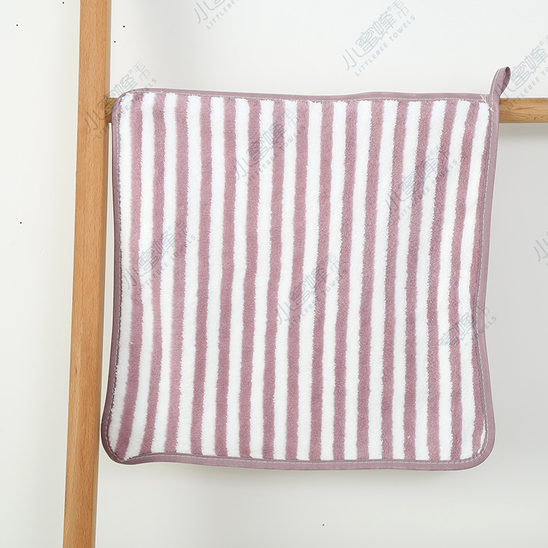 A Hair Manufacturers Direct Coral Velvet Striped Towel Small Bee Towel Item No. : 109 Item Picture